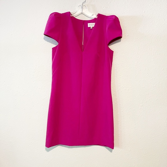 Milly Josie Puff-Sleeve Italian Cady Minidress - Picture 3 of 12